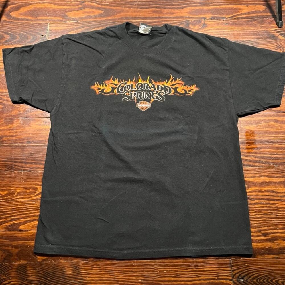 Harley-Davidson XL Y2K Colorado Springs T Shirt Black Regular